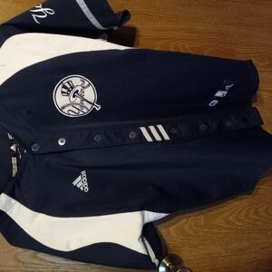 Adidas Navy Blue Button-Up Shirt